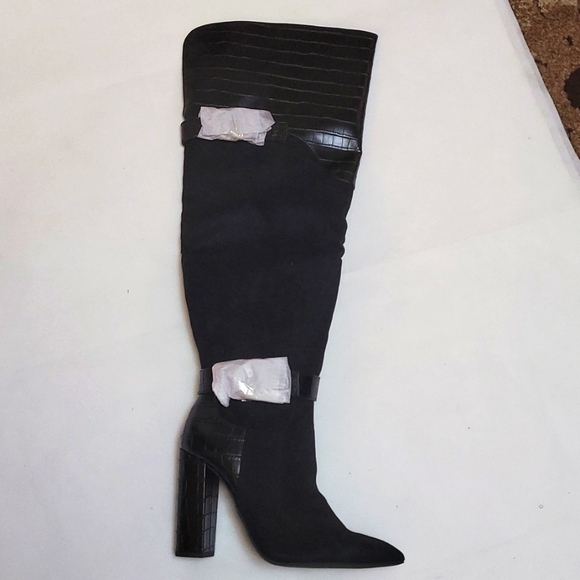 #NWT -SIZE 8 OTK FAUX LEATHER BLOCK HEEL POINTED TOE BOOT - Picture 3 of 5